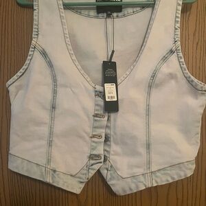 Fashion Nova Light Blue Denim Vest